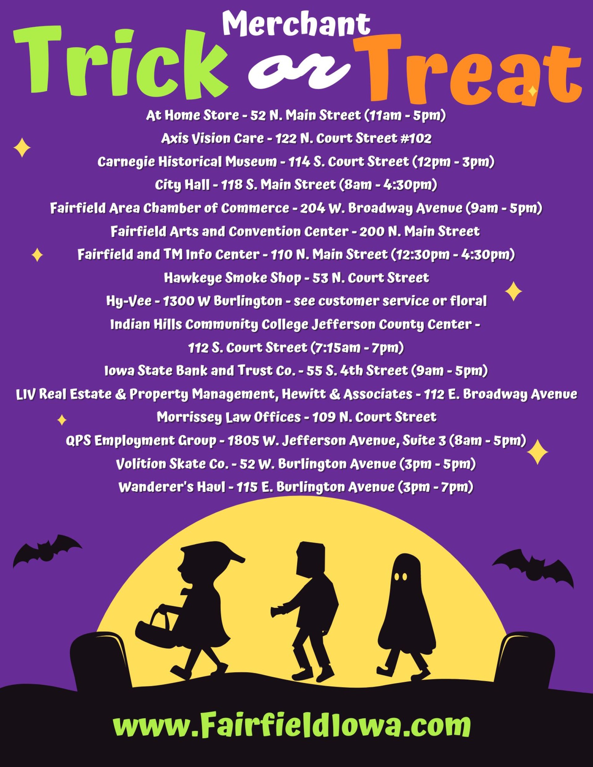 Chamber Merchant Trick or Treat Fairfield Area Chamber of Commerce